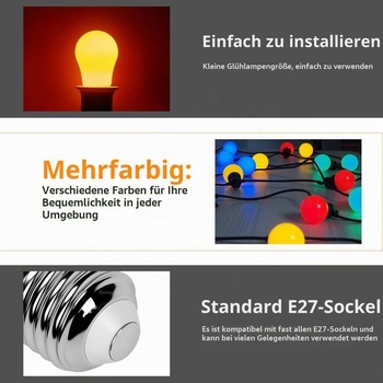 AUAUY 14 ks E27 LED farebné 2W žiarovky, A45 žiarovky červená, oranžová, žltá, zelená, modrá,