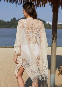 CheChury krajkové kimono plážové pončo dámske háčkované kardigan bikiny prehoz letné bikiny ležérne