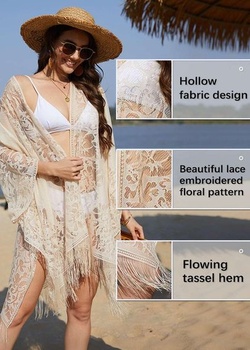 CheChury krajkové kimono plážové pončo dámske háčkované kardigan bikiny prehoz letné bikiny ležérne