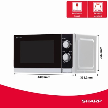 Mikrovlnná rúra R-200INW, 20 l, 800 W, čierno / strieborná - A