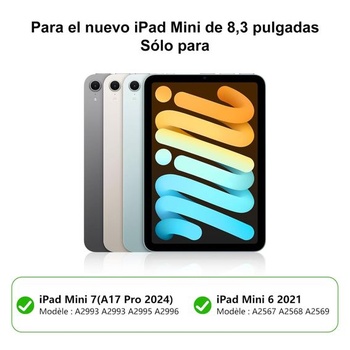 Ochranné pouzdro s klávesnicí pro iPad Mini 7, 20,3 cm (8,3 palce) 2024, odnímatelná španělská