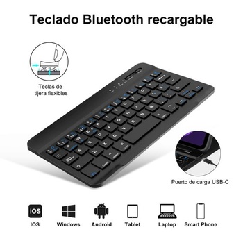 Ochranné pouzdro s klávesnicí pro iPad Mini 7, 20,3 cm (8,3 palce) 2024, odnímatelná španělská