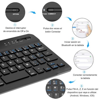 Ochranné pouzdro s klávesnicí pro iPad Mini 7, 20,3 cm (8,3 palce) 2024, odnímatelná španělská