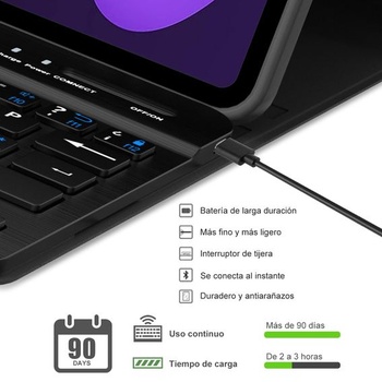 Ochranné puzdro s klávesnicou pre iPad Mini 7, 20,3 cm (8,3 palca) 2024, odnímateľná španielska