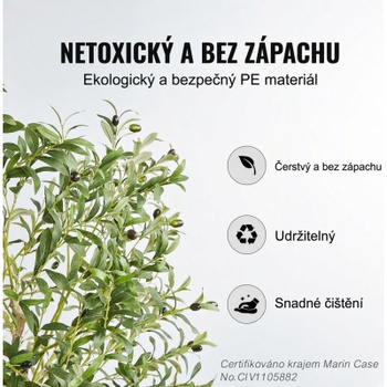 Umelý olivovník YL-60, 1,8 m, 1224 listov, zelený - A
