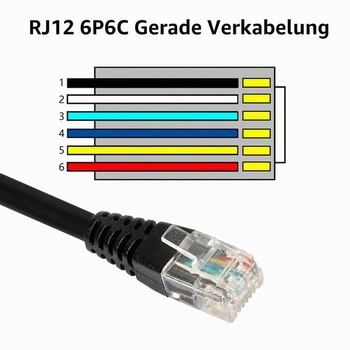 Prodlužovací kabel CERRXIAN 5FT RJ12, 6P6C samec-samice, telefonní kabel pro digitální telefon,