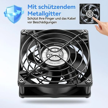 OTraki USB ventilátor 80 mm s 3 nastaviteľnými rýchlosťami, 5V ventilátor pre PC skriňu, mini USB