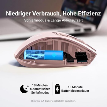 Bezdrátová myš UGREEN 2.4G s rozlišením 4000 DPI a USB přijímačem, růžová