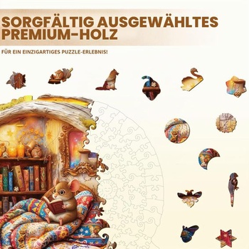 Jigfoxy drevené puzzle pre dospelých, drevené puzzle s myšou, unikátne drevené puzzle so zvieratami,
