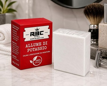 Žiletky Club Alum z horniny, obdĺžnikový blok 100 g, hygiena na tvár, telo a po holení (biela, 90