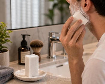 Žiletky Club Alum z horniny, obdĺžnikový blok 100 g, hygiena na tvár, telo a po holení (biela, 90
