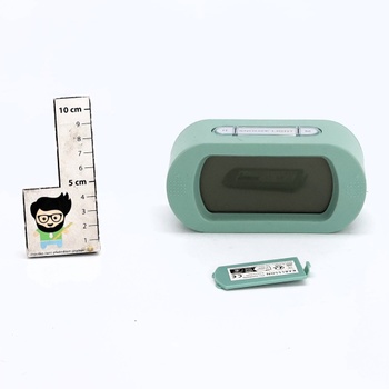 Karlsson KA5753GR Digitální LCD podsvícený budík Gumový ABS pogumovaný zelený V7 x 5 x 14 cm