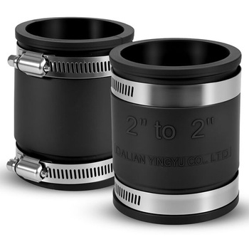 2 kusy Flexibilná objímka / spojka potrubia Ø 63 mm | Rozsah zovretia 55-63 mm | Pre plast, meď a