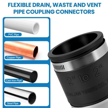2 kusy Flexibilná objímka / spojka potrubia Ø 63 mm | Rozsah zovretia 55-63 mm | Pre plast, meď a