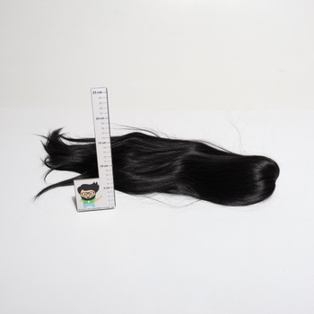 BARSDAR Prodlužování culíku, 70 cm dlouhý rovný, černohnědý, culíkový příčesek se stahovací