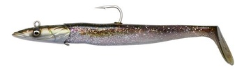 Savage Gear Sandeel V2-2 mäkké plastové nástrahy + 1 jigová hlavička 12 cm biela perleťovo strieborná