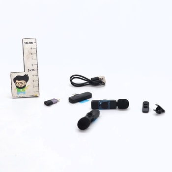 Bezdrôtový klopový mikrofón KUKIHO pre iPhone/iPad/Android (2 vysielače), mini klipový mikrofón s