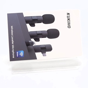 Bezdrôtový klopový mikrofón KUKIHO pre iPhone/iPad/Android (2 vysielače), mini klipový mikrofón s