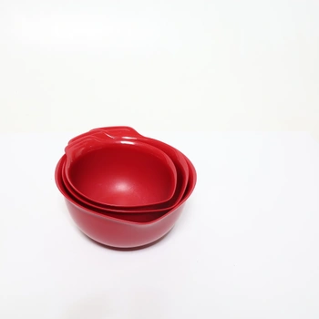 Sada červených plastových mís KitchenAid