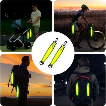 Flintronic 2ks LED blikajúce svetlo školská taška, LED blikajúce svetlo reflexný prívesok, vodotesný