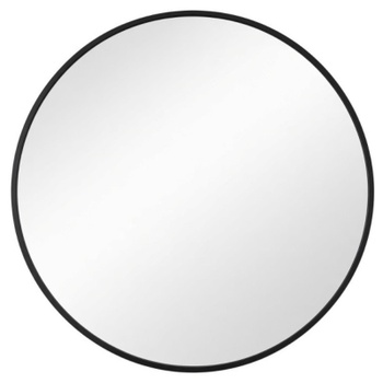 Nástenné okrúhle zrkadlo s hliníkovým rámom, 60 cm, čierne - N