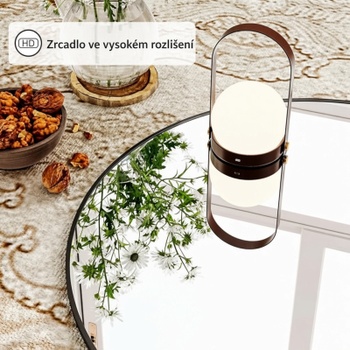 Nástenné okrúhle zrkadlo s hliníkovým rámom, 60 cm, čierne - N
