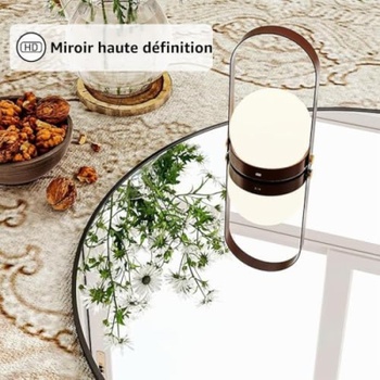 Nástenné okrúhle zrkadlo s hliníkovým rámom, 60 cm, čierne - N