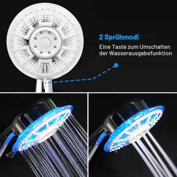 Sprchová hlavica Jinyomfly 2 režimy, 7 farieb LED