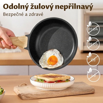 Sada hrncov a panvíc 19481, 10 dielov, nepriľnavý granit, čierna - N