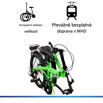 Skladací bicykel ZF20 Speed ​​Folder, 20 palcov, Shimano, 6 rýchlostí, zelené - N