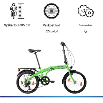 Skladací bicykel ZF20 Speed ​​Folder, 20 palcov, Shimano, 6 rýchlostí, zelené - N