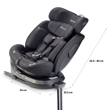 Detská autosedačka Move360 i-Size, 40-150 cm, 360 °, čierna - A