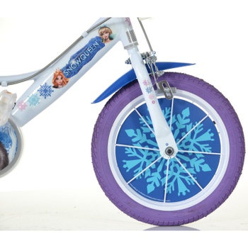 Detský bicykel Snow Queen s košíkom a sedačkou pre bábiku, 14 palcov, biele - B