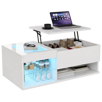 Konferenčný stolík s osvetlením a nastaviteľnou výškou ADZX-251008XJW0101-1-11C, 100 x 55 x 35 cm, b