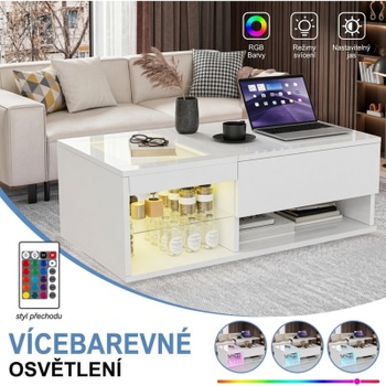 Konferenčný stolík s osvetlením a nastaviteľnou výškou ADZX-251008XJW0101-1-11C, 100 x 55 x 35 cm, b
