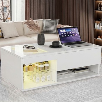 Konferenčný stolík s osvetlením a nastaviteľnou výškou ADZX-251008XJW0101-1-11C, 100 x 55 x 35 cm, b