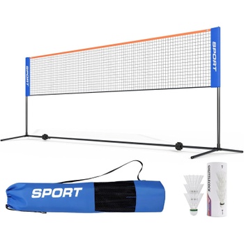 Badmintonová vonkajšia sieť, 400 cm, nastaviteľná výška, modrá - A
