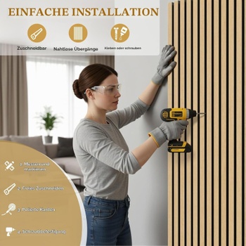 Akustické obkladové panely DY-AP001, 120 x 60 x 2,1 cm, 2 kusy, dub - N