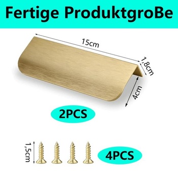Skryté úchytky na nábytek, zlaté úchytky na skříňky, 2 kusy, 15 cm bronzově zlaté - 150 mm
