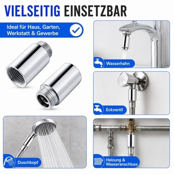 Prodloužení 1/2 palce, prodloužení kohoutku G1/2, 2 kusy, trubky 40 mm