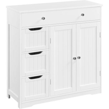 Kúpeľňová skrinka so zásuvkami a dvierkami 613759, 81 x 30,5 x 81 cm, biela - B