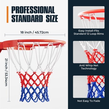 2 náhradné basketbalové siete - profesionálne basketbalové siete pre štandardné koše, odolné proti