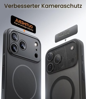 Ultratenký kryt JUESHITUO pro iPhone 17 Pro s ochranou kamery pro MagSafe [Tlačítko pro ovládání