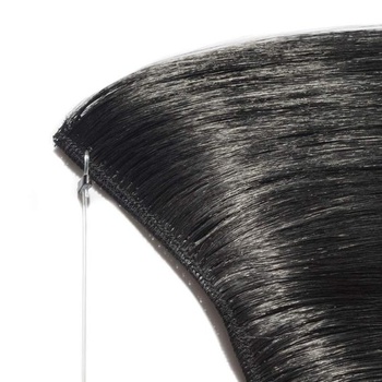 Vlasové predlžovanie Silk-co s gumičkou, rovné predlžovanie s neviditeľnou šnúrkou, syntetický
