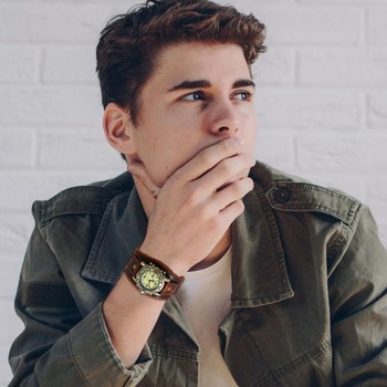 Pánske hodinky JewelryWe z pravej kože - steampunk retro analógové quartzové náramkové hodinky