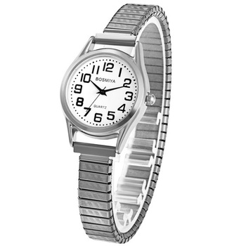 Elastické hodinky JewelryWe pre mužov a ženy: Okrúhle unisex quartzové hodinky pre páry a seniorov,