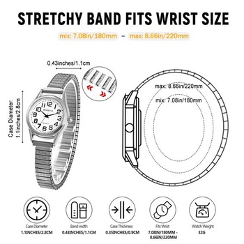 Elastické hodinky JewelryWe pre mužov a ženy: Okrúhle unisex quartzové hodinky pre páry a seniorov,