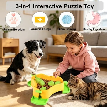 Hračka pro psy s inteligencí, hračka pro psy s inteligencí pro malé/střední/velké psy (žlutá/zelená)