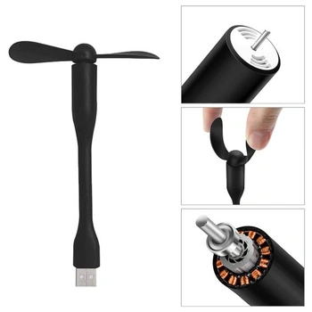 2 ks mini USB ventilátor, ventilátor s flexibilním krkem, flexibilní ventilátor, USB ventilátor pro