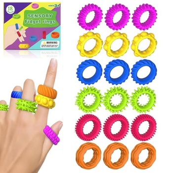 Fidget Ring hračky pre deti i dospelých, 18 dielov senzorické hračky pre autizmus, antistresové hračky